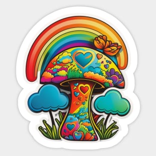 Groovy Psychedelic Mushrooms Sticker